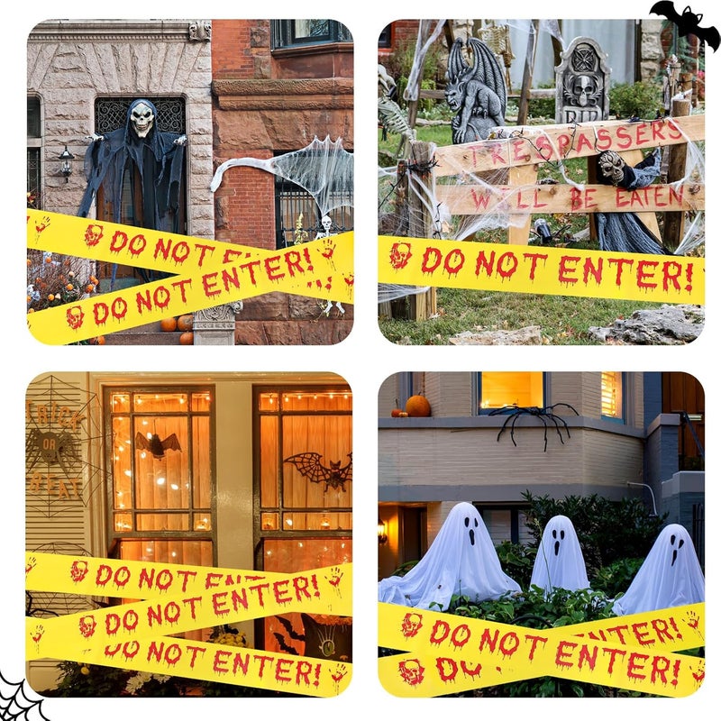 BeadRiver Halloween Decorations Caution Tape 3Inch x 82Feet Do Not Enter Scary Warning Tape for Crime Scene Indoor & Outdoor Decor Halloween Party Decorations Haunted House Danger Zones - Image 5